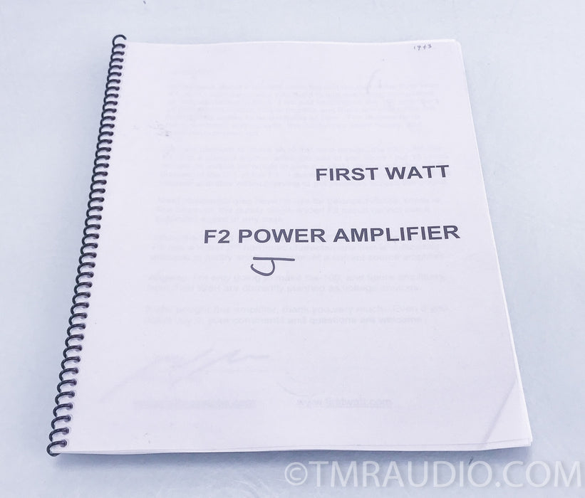 First Watt F2/J Stereo Power Amplifier