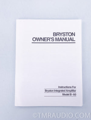 Product: Bryston B-60 Stereo Integrated Amplifier