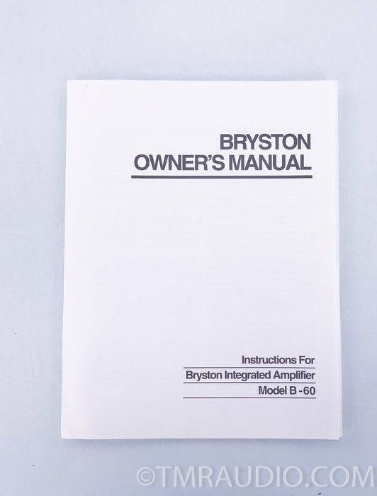 Product: Bryston B-60 Stereo Integrated Amplifier