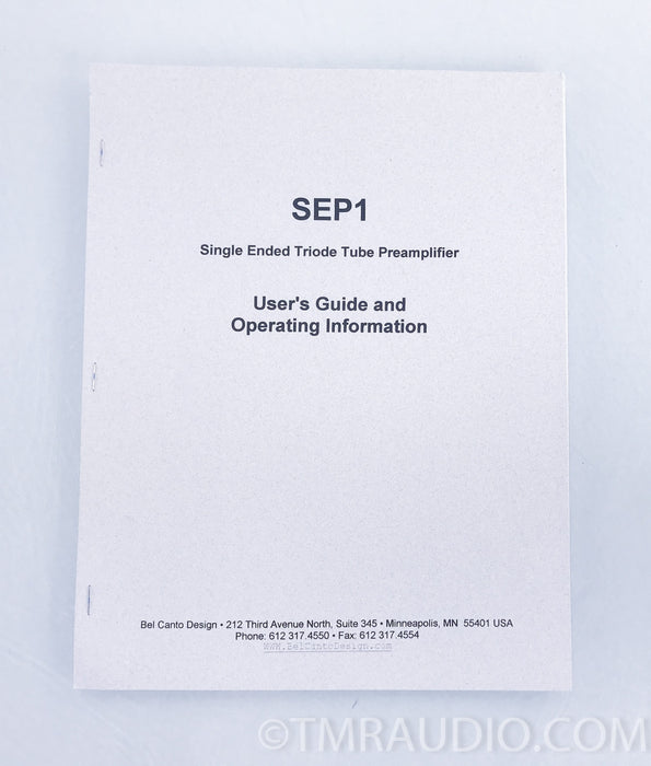 Bel Canto SEP1 SET Tube Preamplifier
