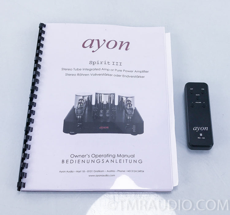 Ayon Audio Spirit III Stereo Tube Integrated Amplifier (Gen. 4 KT150)