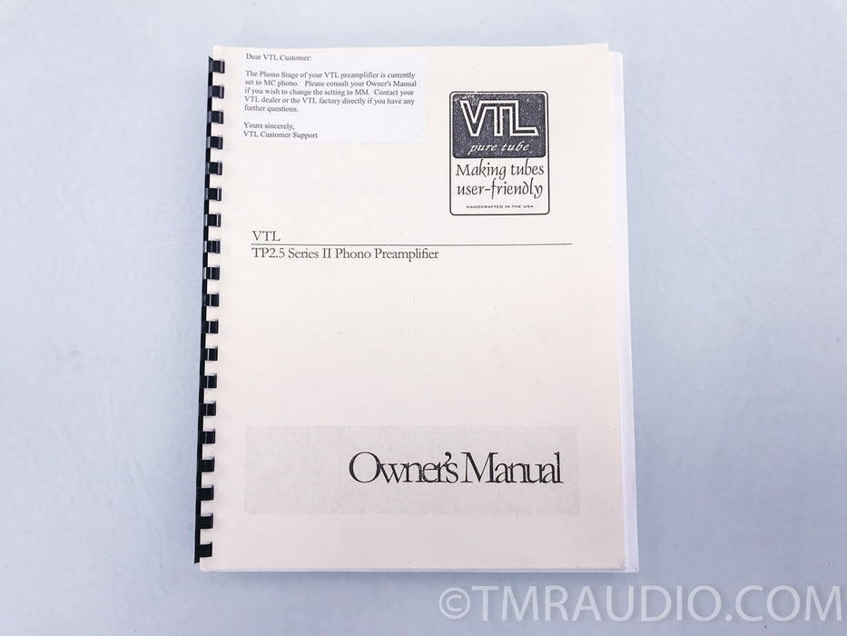 VTL TP 2.5 Series II MM / MC Phono Preamplifier