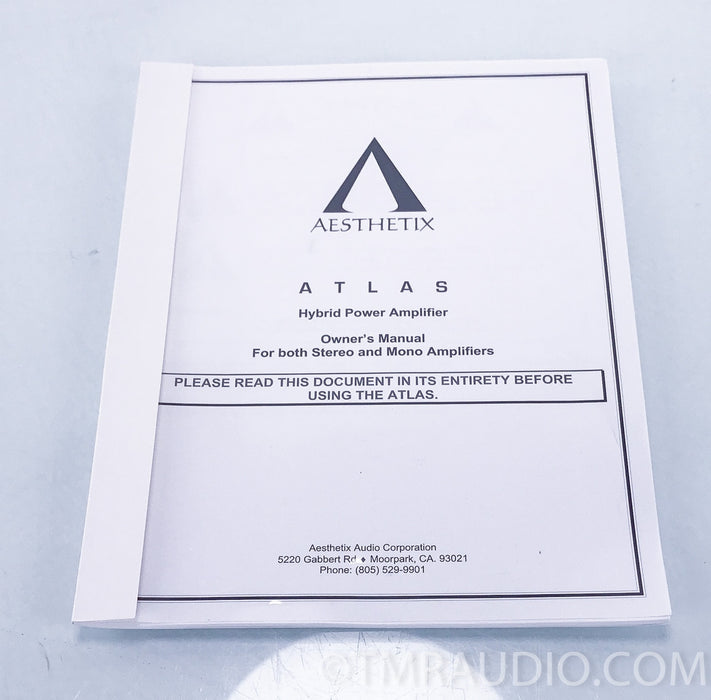 Aesthetix Atlas Signature Tube Mono Power Amplifiers