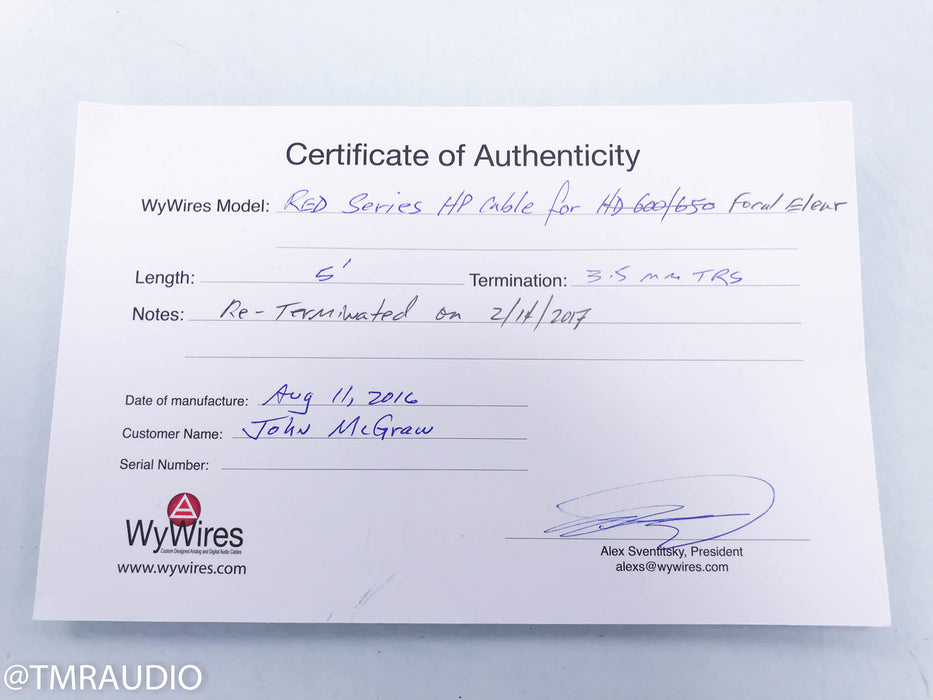 WyWires RED Series 3.5mm Headphone Cable