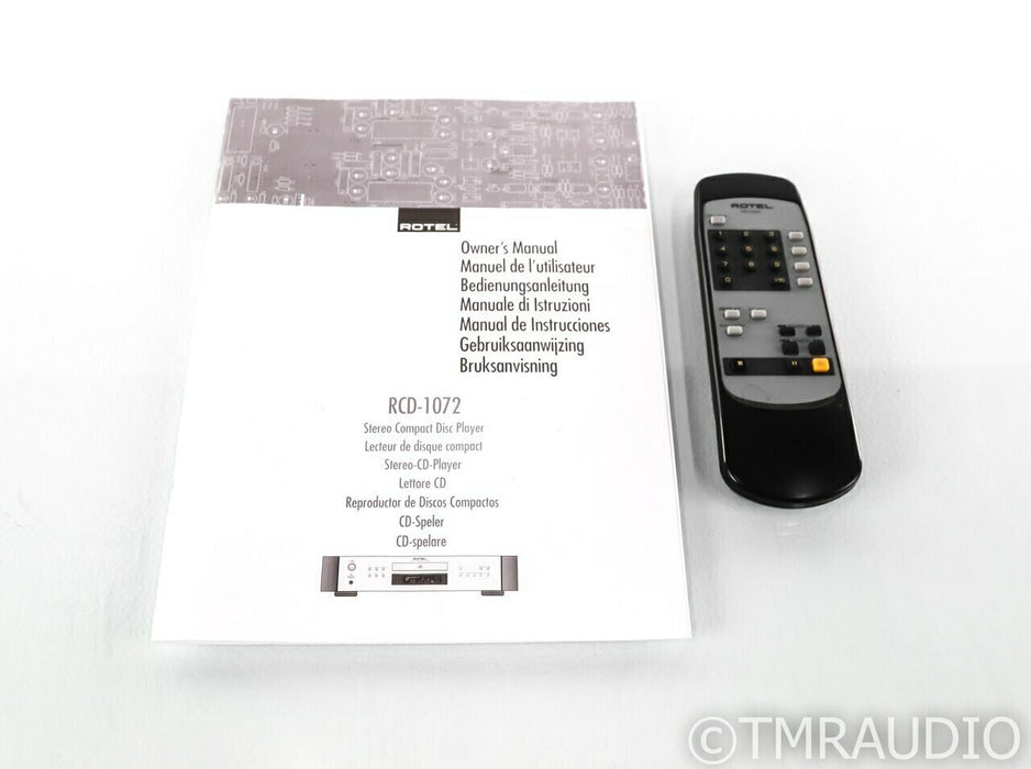 Rotel RCD-1072 CD Player; RCD1072; HDCD; Black; Remote