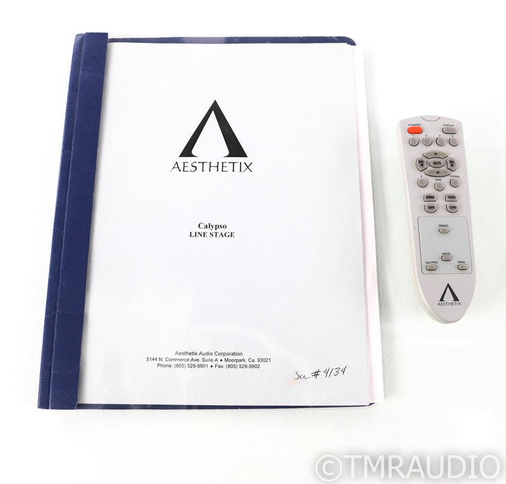 Aesthetix Calypso Line Stage Stereo Tube Preamplifier; Standard Edition; Remote