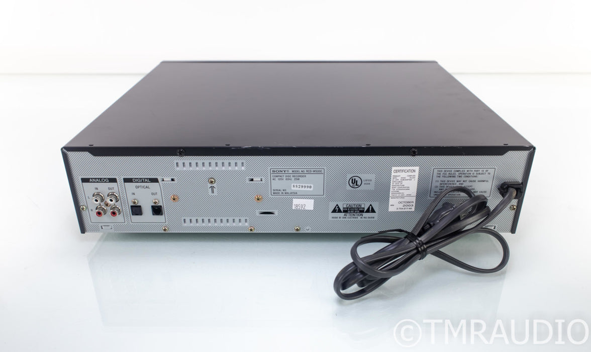 Sony RCD-W500C CD Player / Recorder; RCDW500C