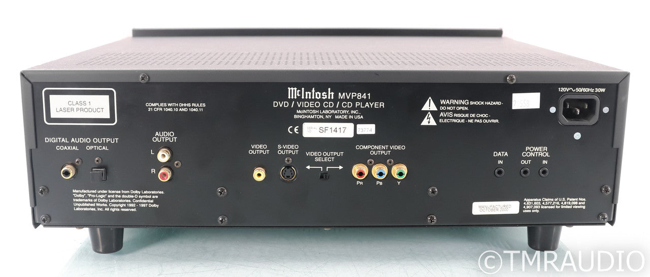 McIntosh MVP841 DVD / SACD Player; MVP-841 (No Remote) HOLD - GLASS; MVP-841 (No Remote) HOLD - GLASS