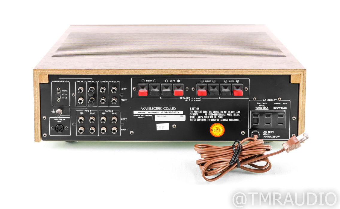 Akai AM-2600 Vintage Stereo Integrated Amplifier; AM2600; MM Phono