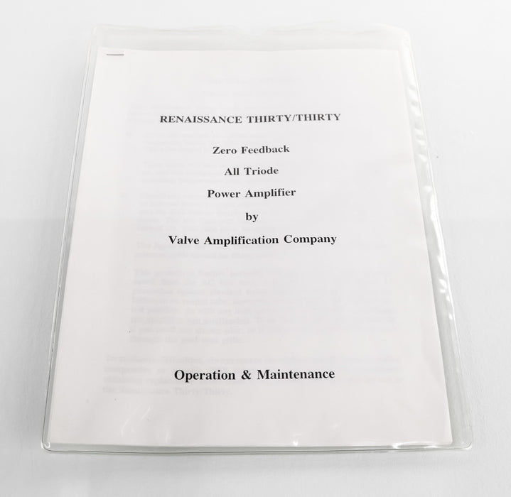 VAC Renaissance 30/30 Mk III Tube Power Amplifier