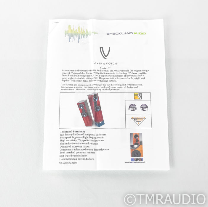 Living Voice Avatar II Floorstanding Speakers