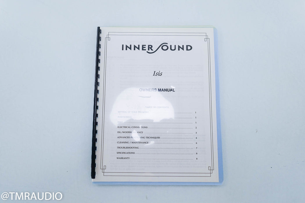 InnerSound Isis Hybrid Electrostatic Speakers