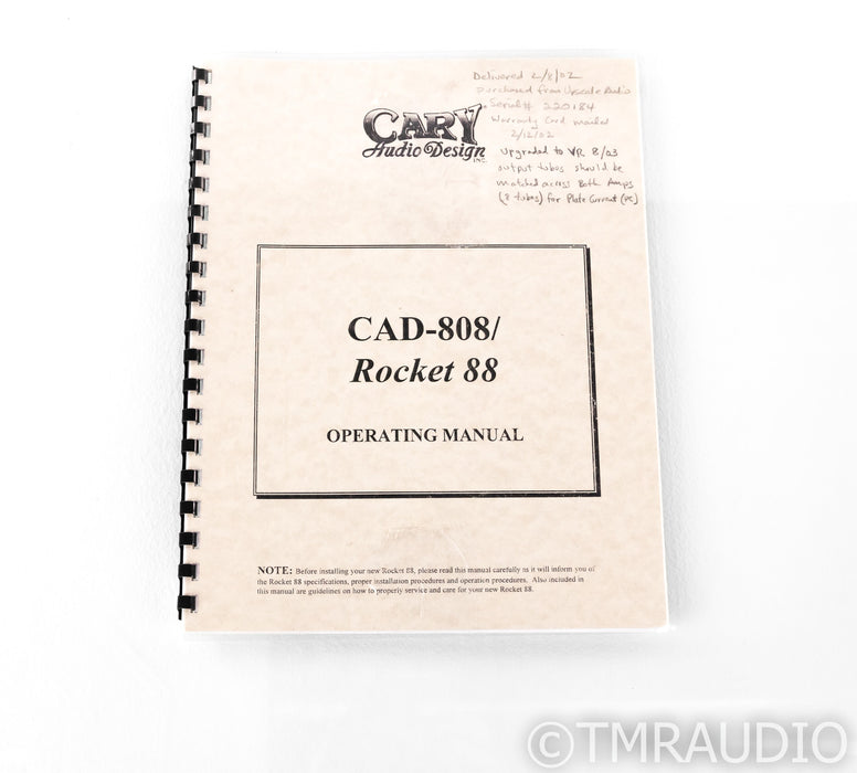 Cary Audio Rocket 88 / CAD-808 Stereo Tube Power Amplifier; CAD808