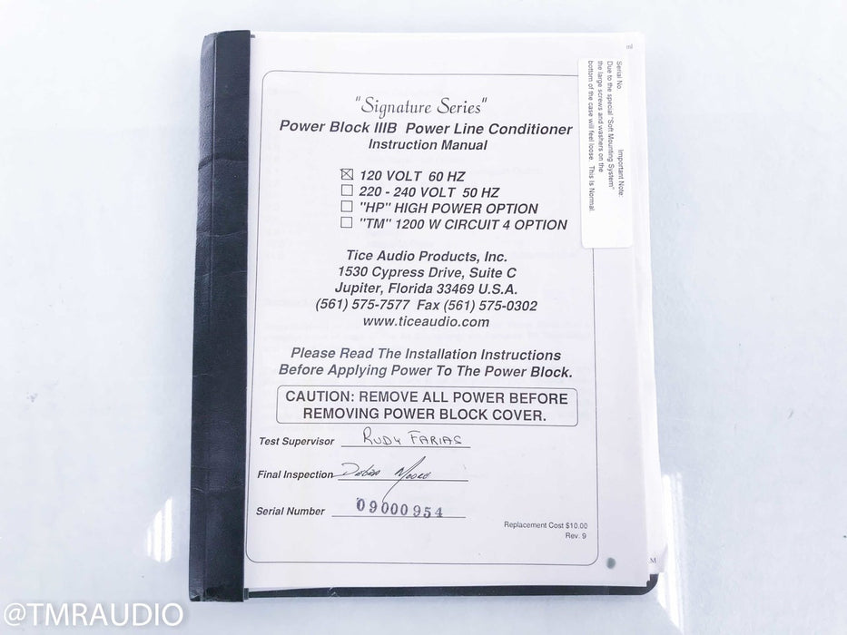 Tice Signature Series Power Block III Power Conditioner