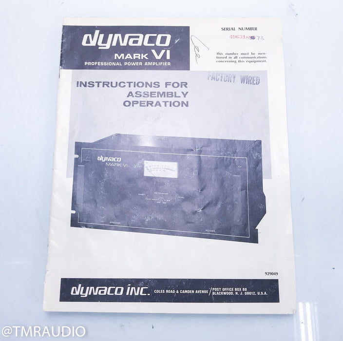 Dynaco Mark VI Mono Tube Power Amplifier