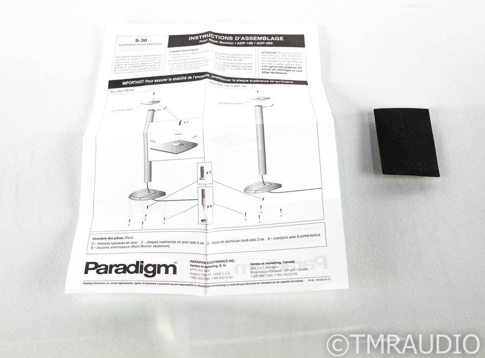 Paradigm S-30 29.5" Speaker Stands; Black Pair; S30