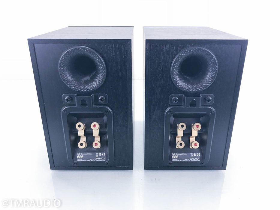 B&W 686 Bookshelf Speakers; Black Ash Pair