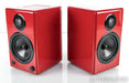 AktiMate Mini Powered Bookshelf Speakers; Red Pair; iPod Dock; Remote