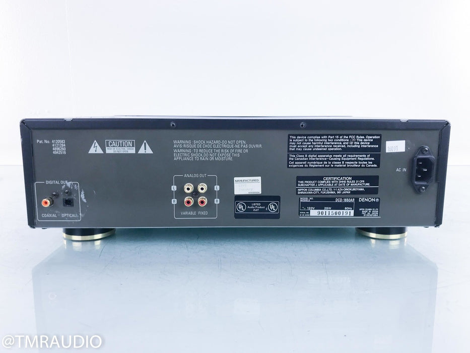Denon DCD-1650AR CD Player; DCD1650AR (No Remote)