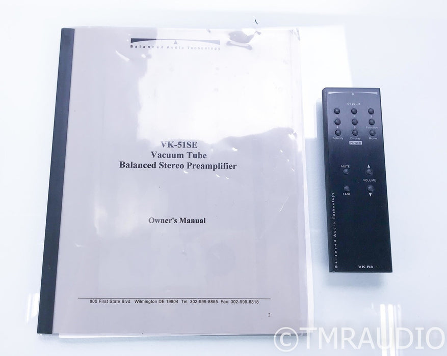 Balanced Audio Technology VK-51 SE Stereo Tube Preamplifier; BAT VK51SE