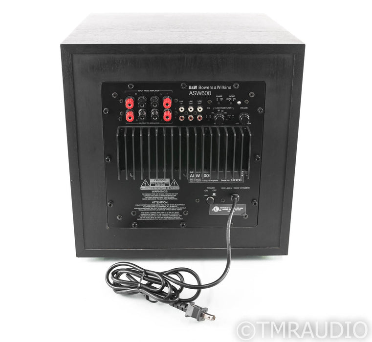B&W ASW600 10" Powered Subwoofer; ASW 600; Black Ash