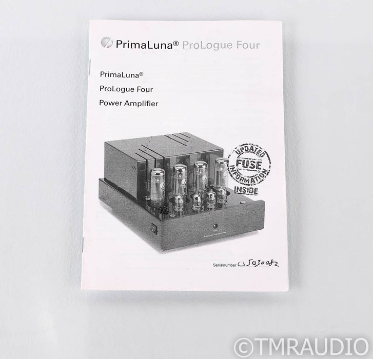 PrimaLuna ProLogue Four Stereo Tube Power Amplifier; Model 4