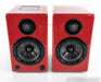 AktiMate Mini Powered Bookshelf Speakers; Red Pair; iPod Dock; Remote