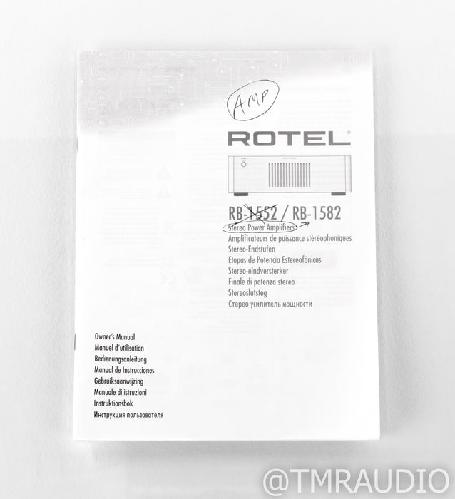 Rotel RB-1582 Stereo Power Amplifier; RB1582; Silver