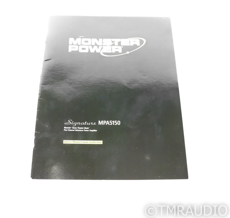 Monster Power Signature MPA5150 5-Channel Power Amplifier; AS-IS (Broken Meters)