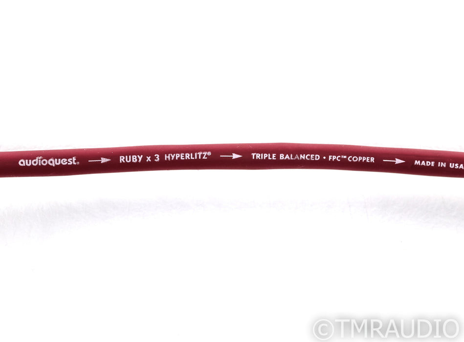 Audioquest Ruby X3 Hyperlitz RCA Cables; 1m Pair Interconnects