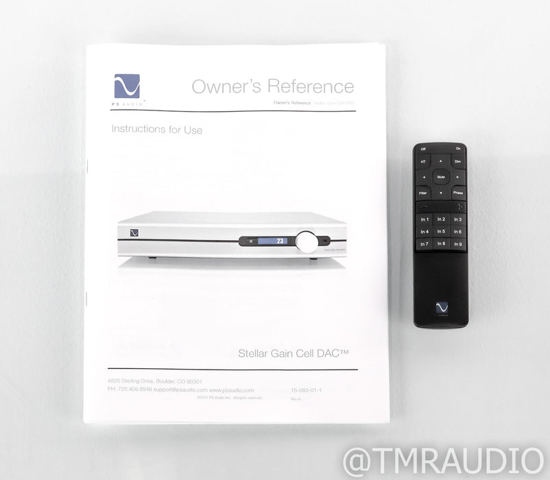 PS Audio Stellar Gain Cell DAC; D/A Converter; Silver; Remote (Used)