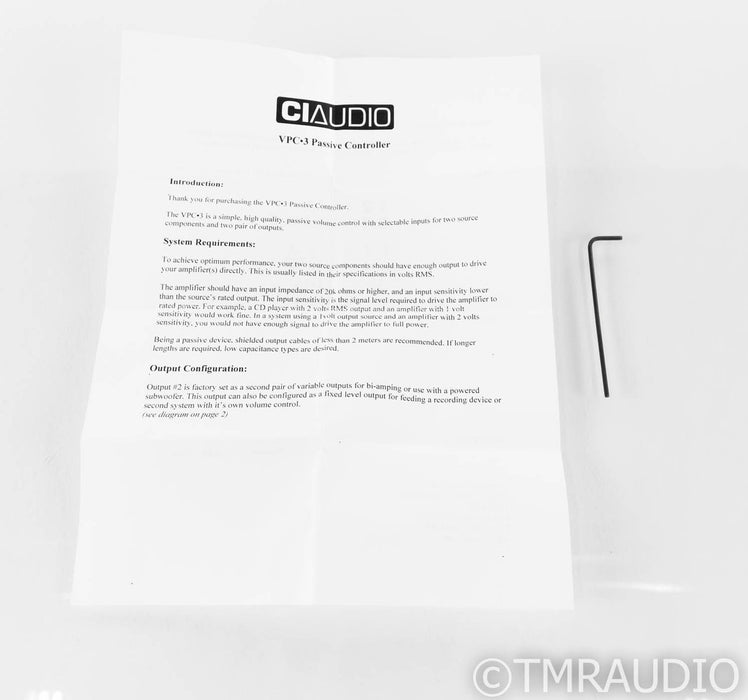 Channel Islands Audio VPC3 Passive Stereo Preamplifier; Controller; CI VPC-3