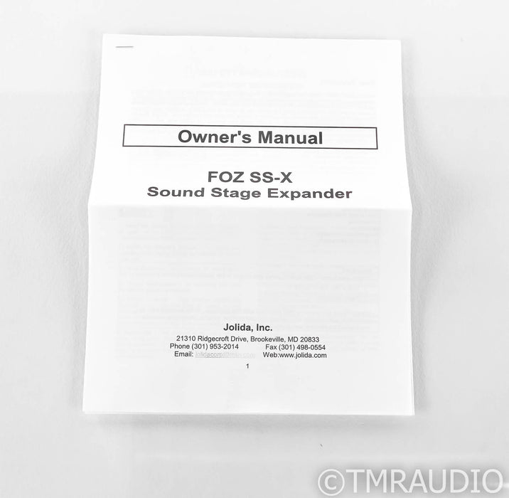 Black Ice Audio FOZ SS-X Tube Sound Stage Expander; Jolida
