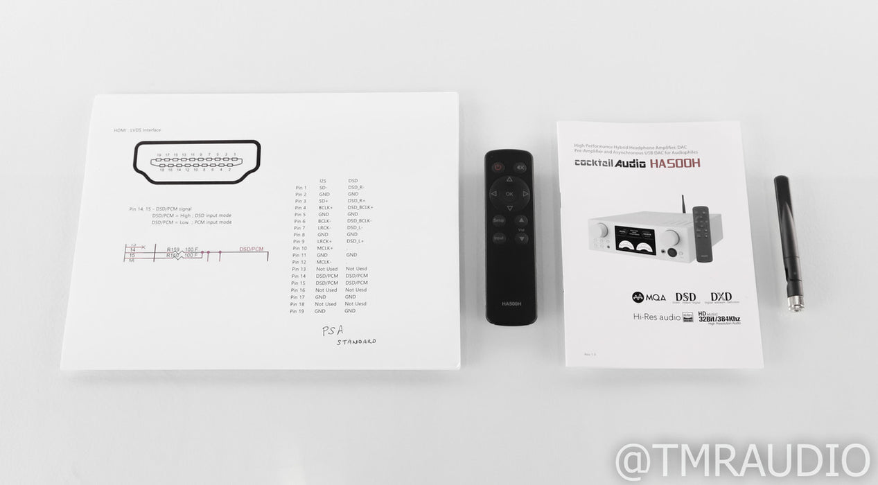 Cocktail Audio HA500H Tube DAC / Headphone Amplifier; D/A Converter; Remote