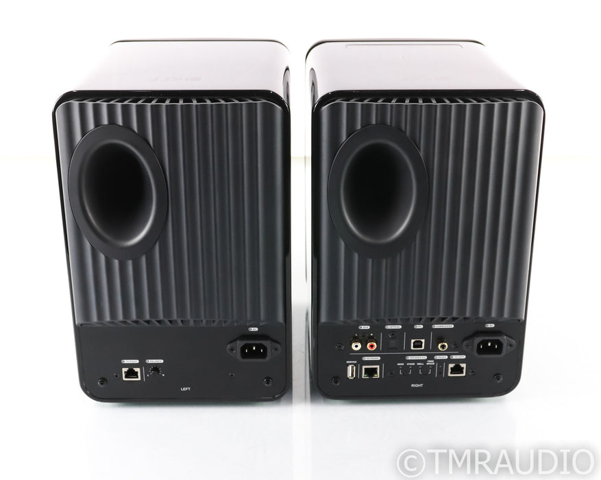KEF LS50W Wireless Powered Bookshelf Speakers; Black/Blue; Remote
