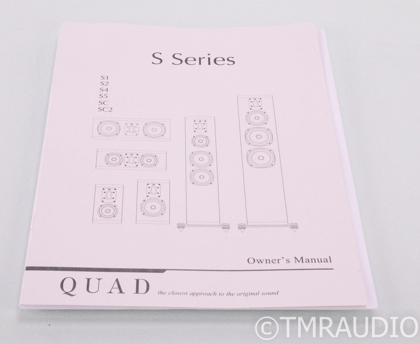 QUAD S-2 Bookshelf Speakers; Sapele Mahogany Pair; S2