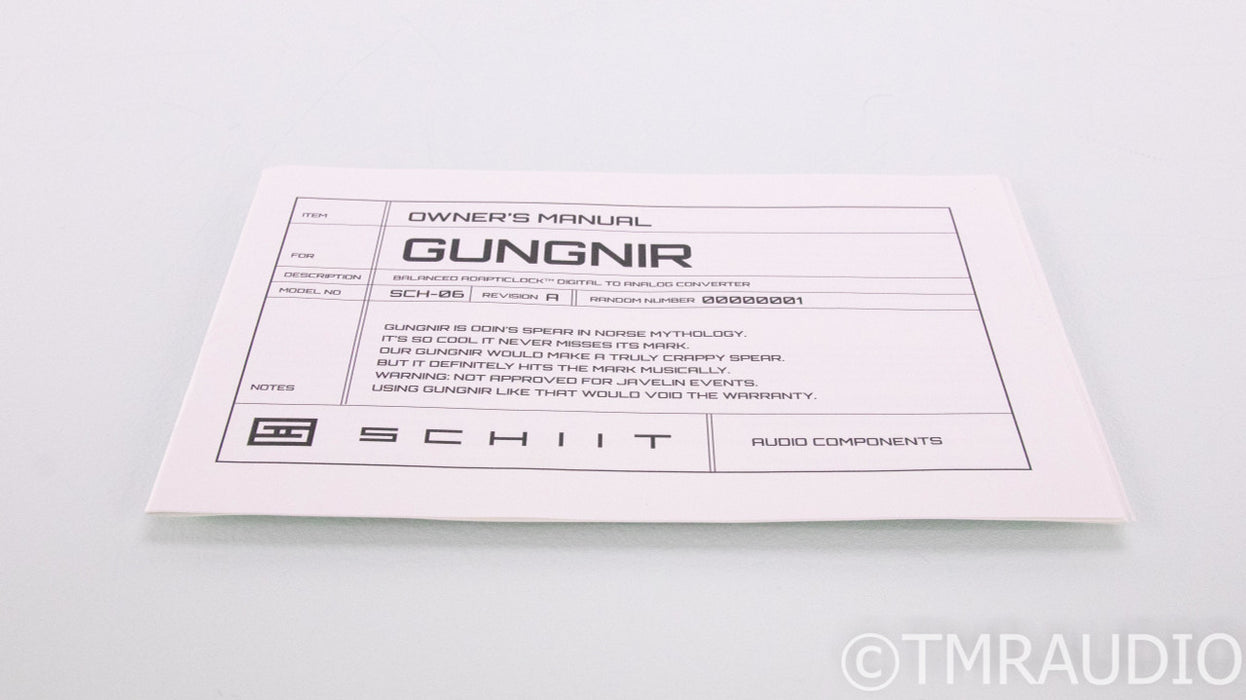 Schiit Gungnir Multibit DAC; D/A Converter