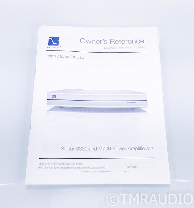 PS Audio Stellar S300 Stereo Power Amplifier; Black; Warranty
