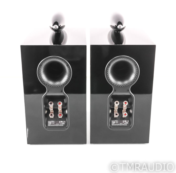 B&W 705 S2 Bookshelf Speakers; Black Pair