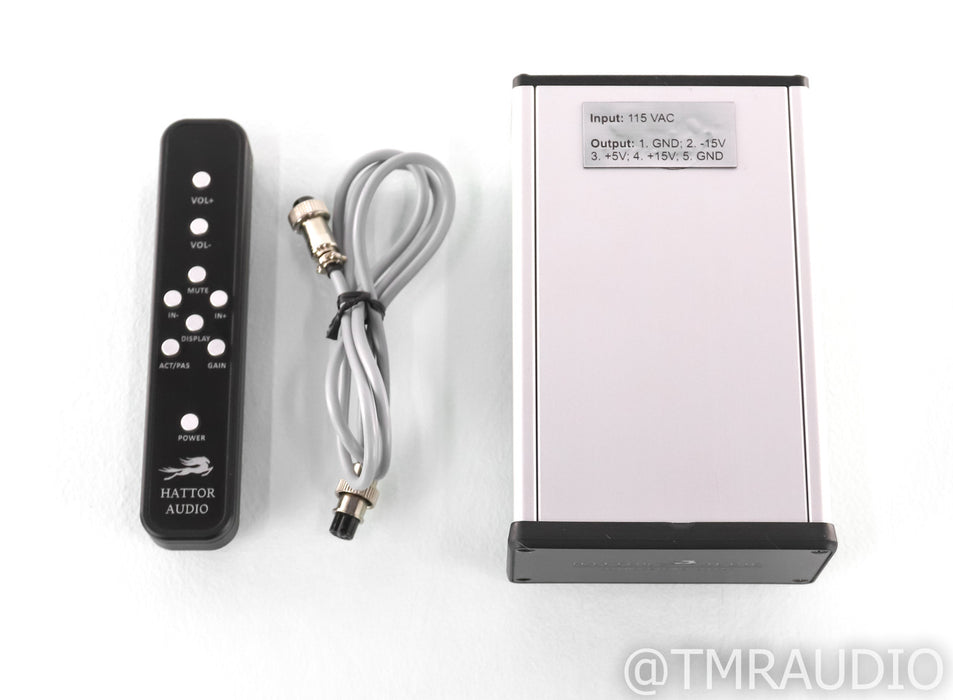 Hattor Audio Passive / Active Stereo Preamplifier; Low Noise PSU; Remote