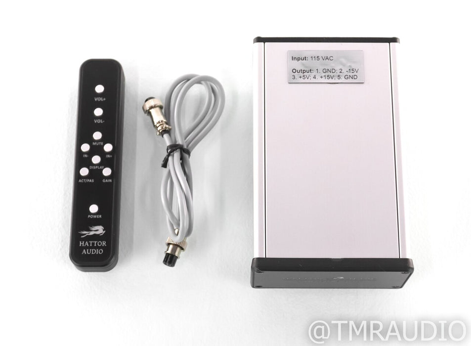 Hattor Audio Passive / Active Stereo Preamplifier; Low Noise PSU; Remote