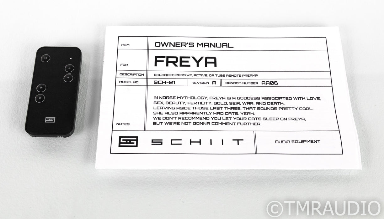 Schiit Freya Stereo Tube Hybrid Preamplifier; Remote; SCH-21