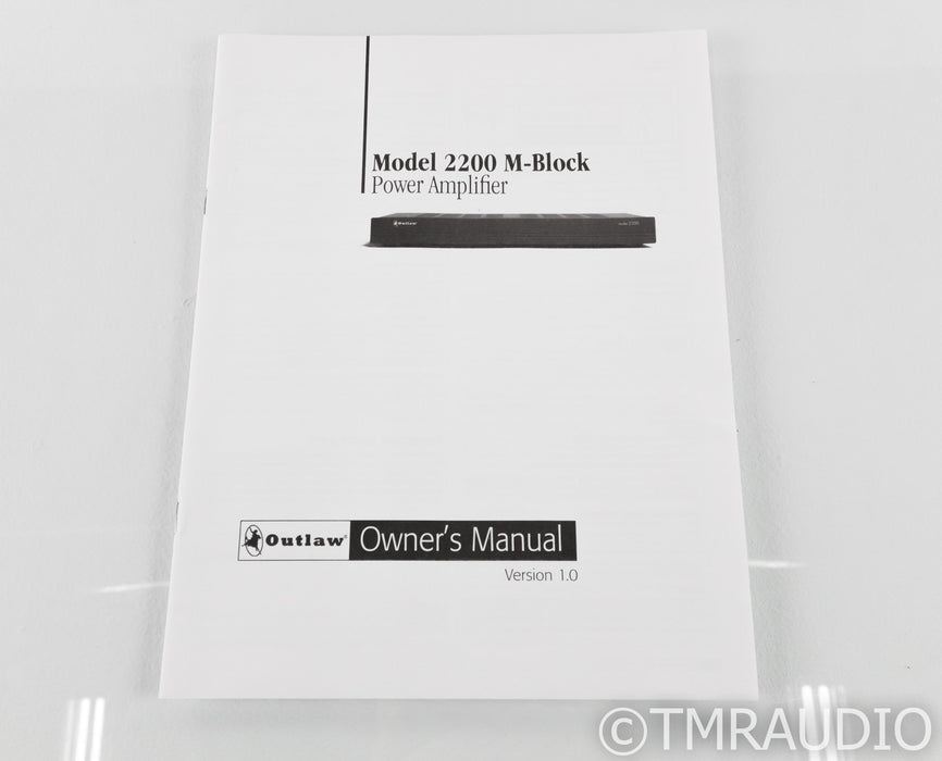 Outlaw 2200 Mono Power Amplifier; Single