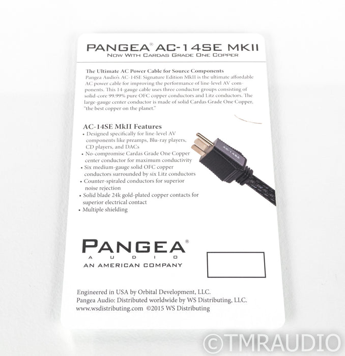 Pangea Audio AC 14SE MkII Power Cable; 3m AC Cord; MK