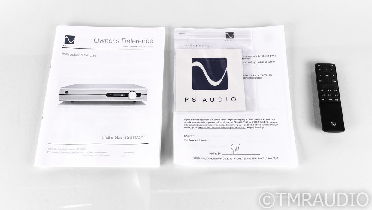 PS Audio Stellar Gain Cell DAC / Preamplifier; D/A Converter; Remote; Warranty