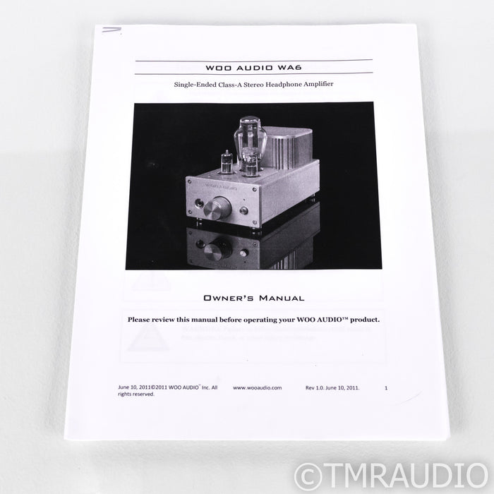 Woo Audio WA6 Gen 2 Tube Headphone Amplifier; WA-6 MkII