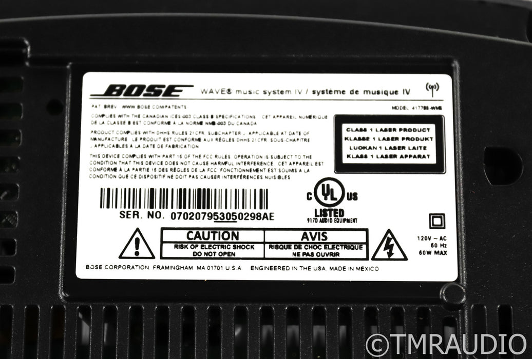 Bose Wave Music System IV Powered Speaker; CD Player; AM/FM; Silver; Remote