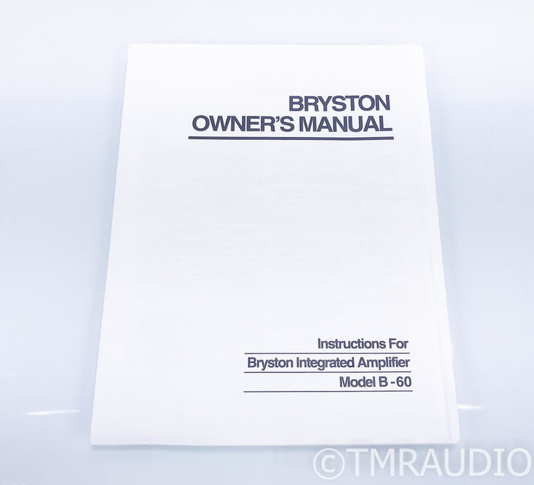 Bryston B-60 Stereo Integrated Amplifier; B60