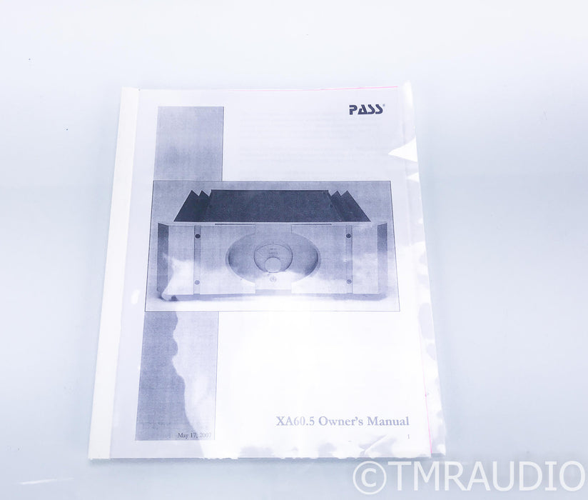 Pass Labs XA60.5 Mono Amplifier