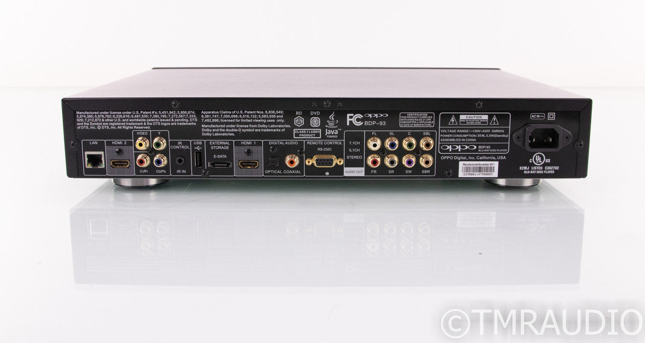 Oppo BDP-93 Universal Blu-Ray Player; BDP93; Remote